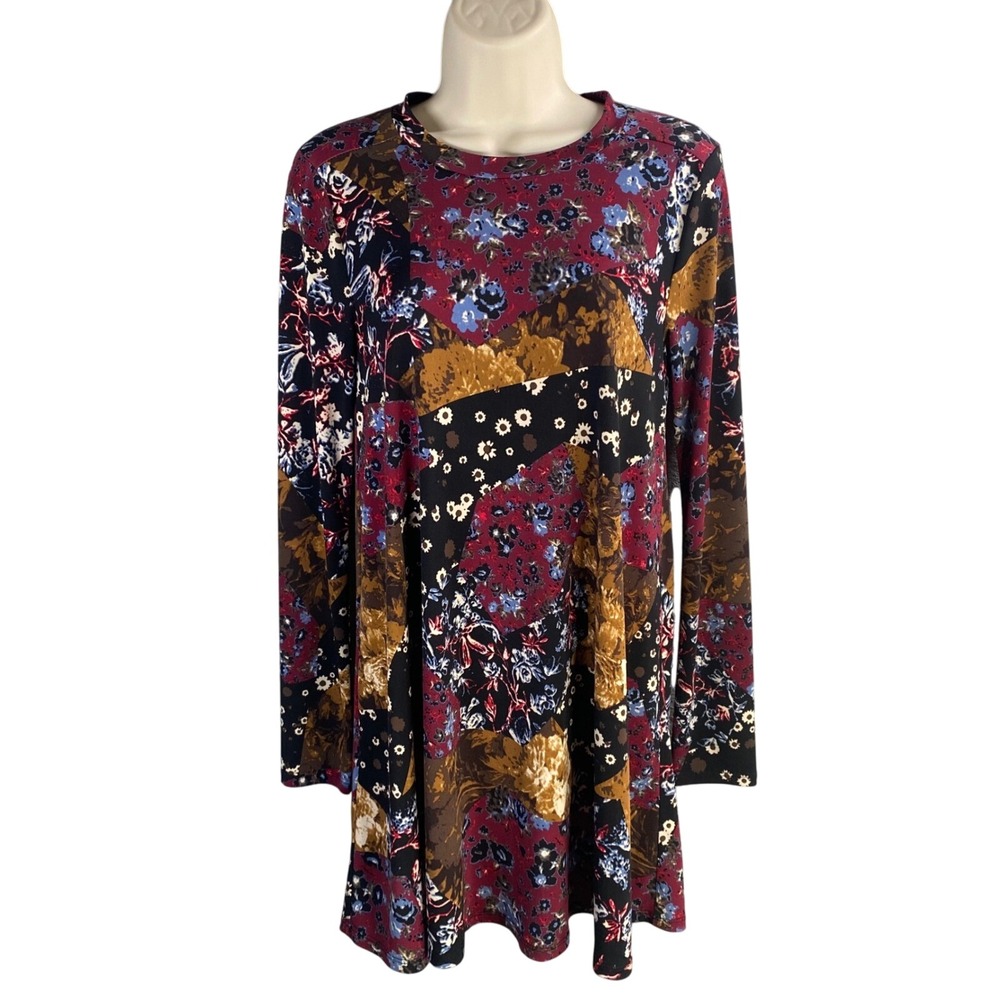 BCBGeneration Patchwork Floral Swing Dress Size XS Boho Artsy Indie Y2k‎